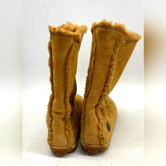 Timberland Tan Wheat MukLuk Suede Winter Fleece Shearling Boots Women Sz 7.5 M - Picture 3 of 8
